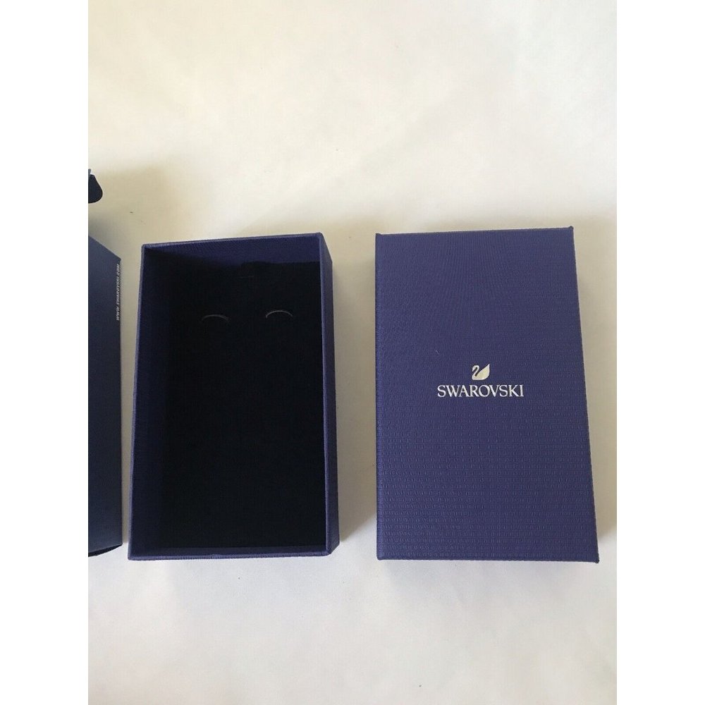 NWT Swarovski Empty Jewelry Hard Case Blue  5.3" x 3.5" x 1.5" - Picture 4 of 11